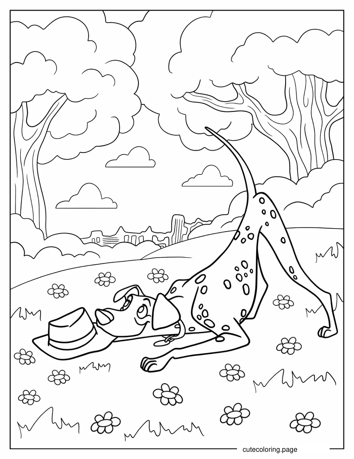 Coloring Page Of Pongo With Roger_s Hat coloring page