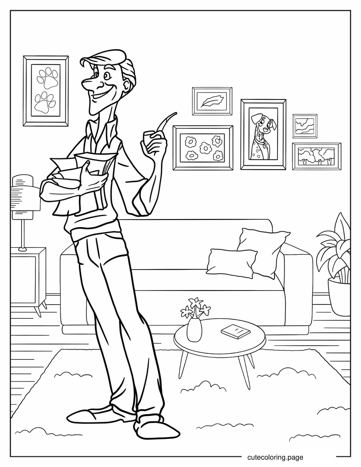 Roger Radcliffe In Living Room Coloring Page coloring page