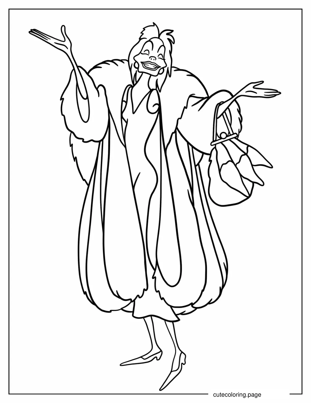 Simple Outline Of Cruella De Vil Coloring In coloring page