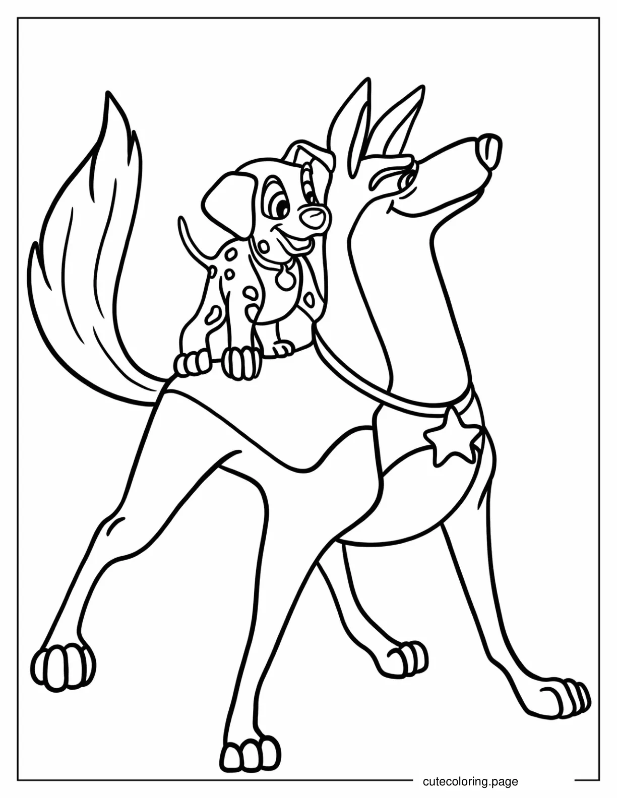 Simple Outline Of Patch And Thunderbolt Coloring Sheet coloring page