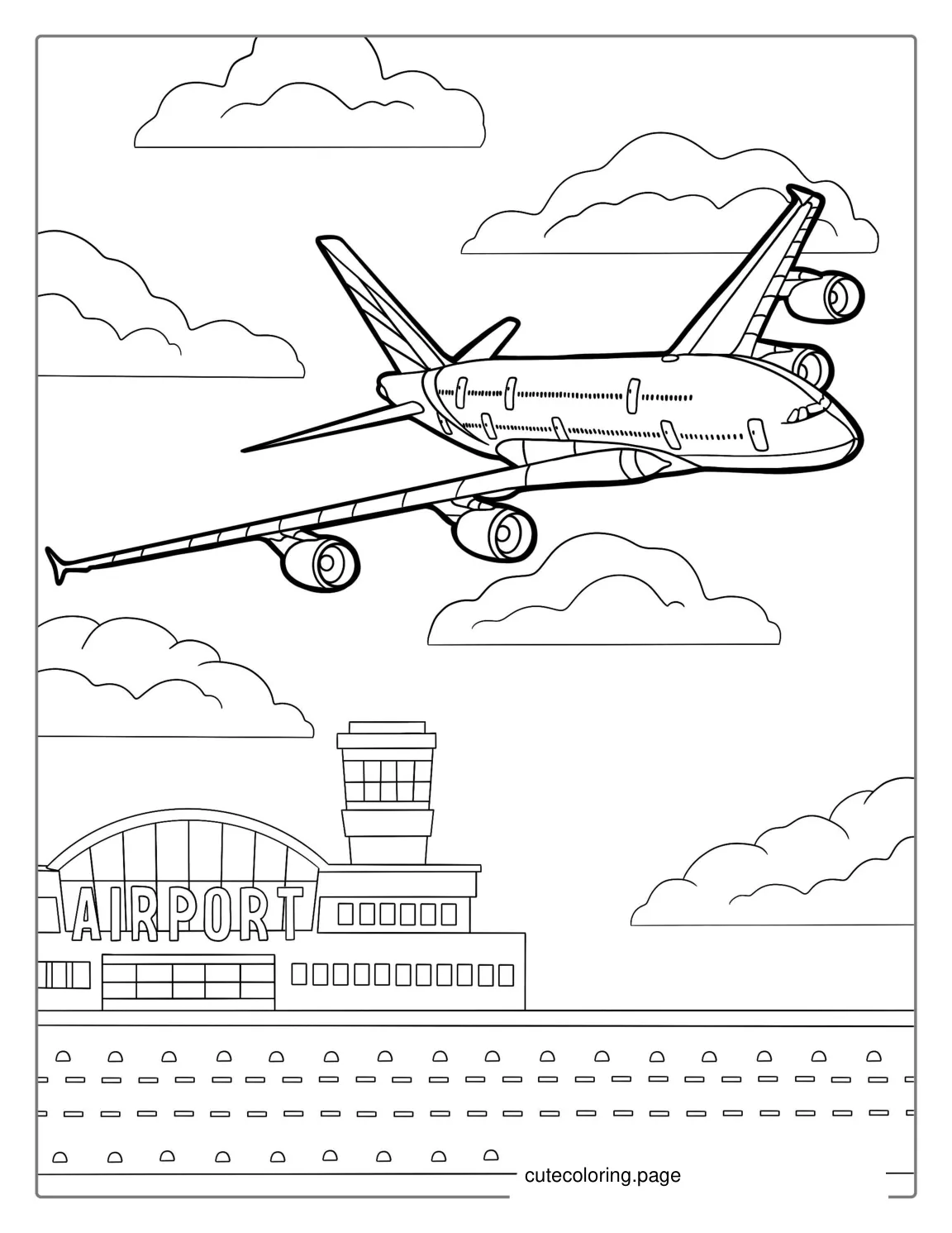 Airbus A320 Double Decker Plane coloring page