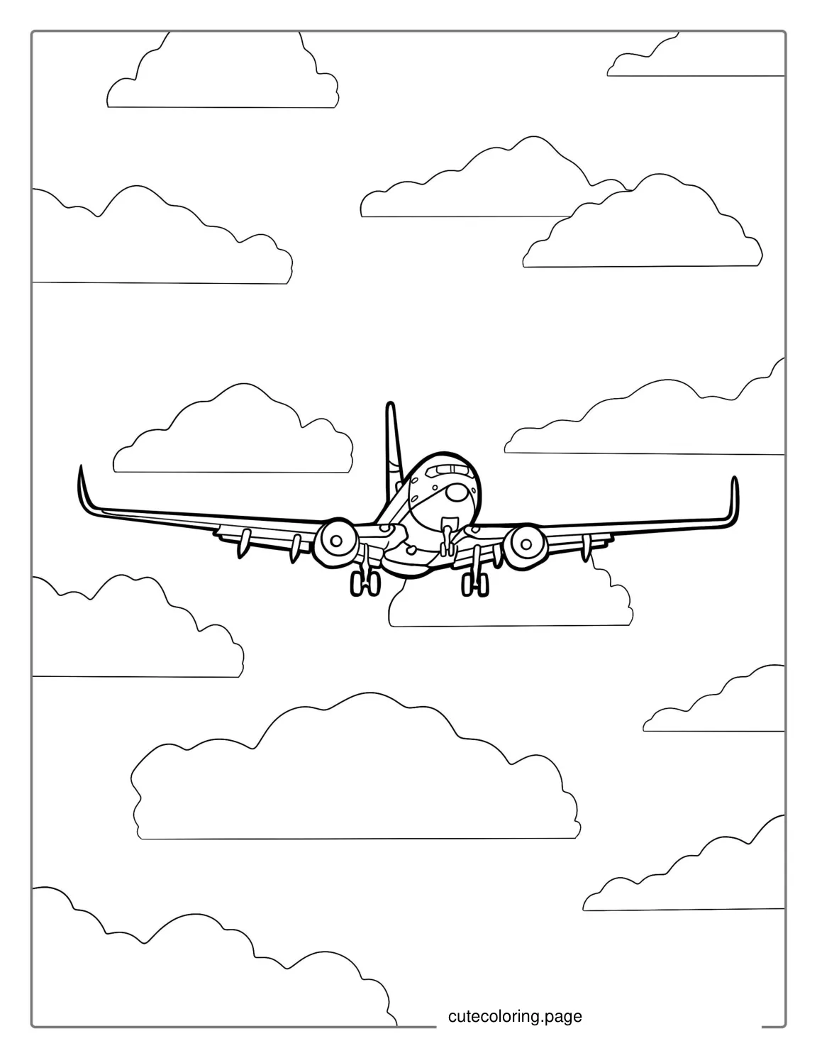 Boeing 737 Coming In For Landing Coloring Page coloring page