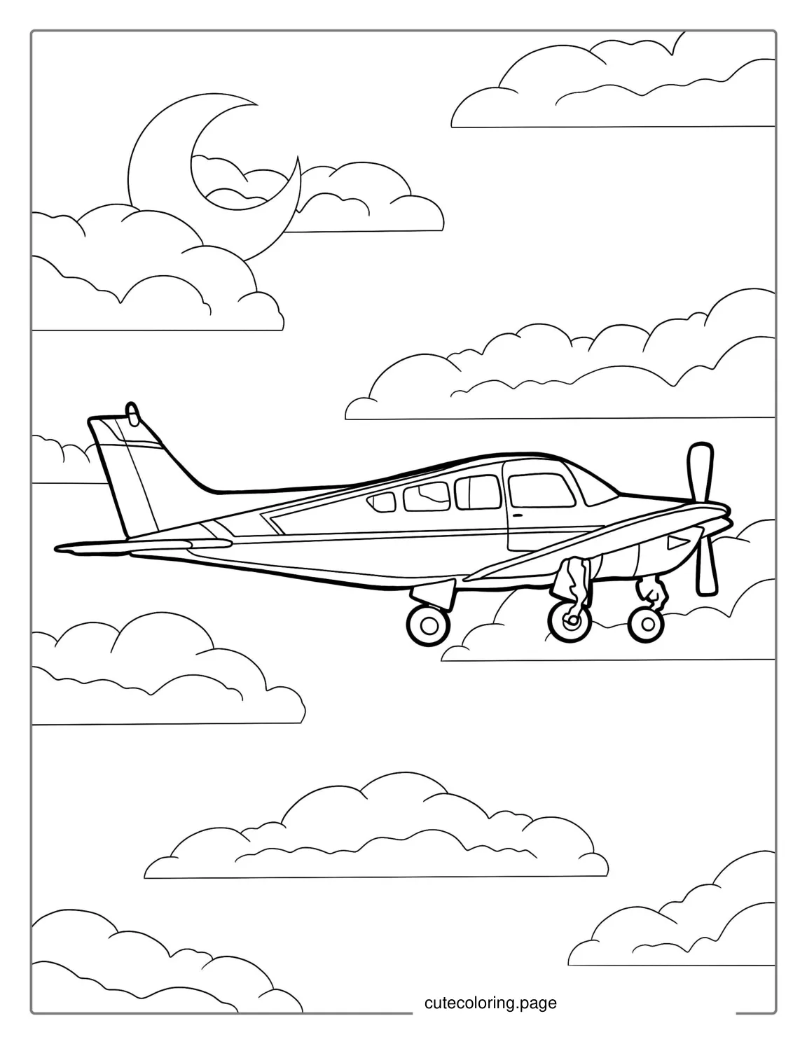 Cessna 172 Airplane Coloring Page coloring page