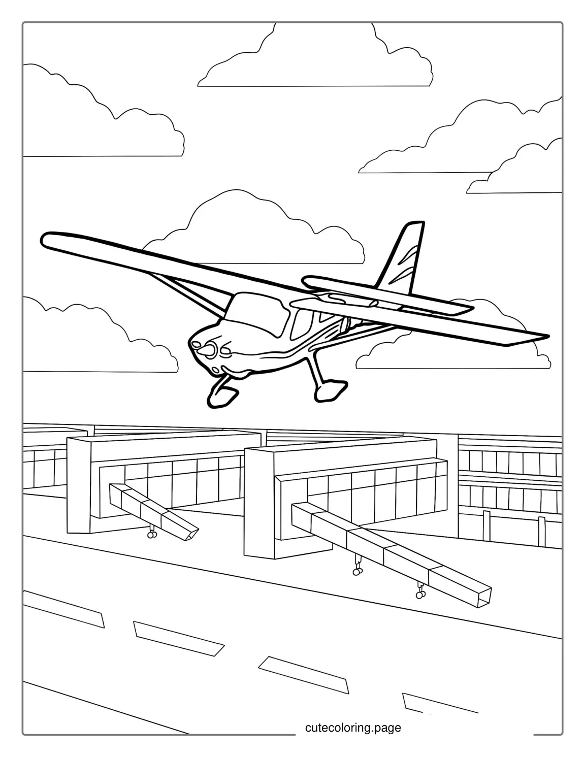 Coloring Page Of Cessna 172 Plane coloring page