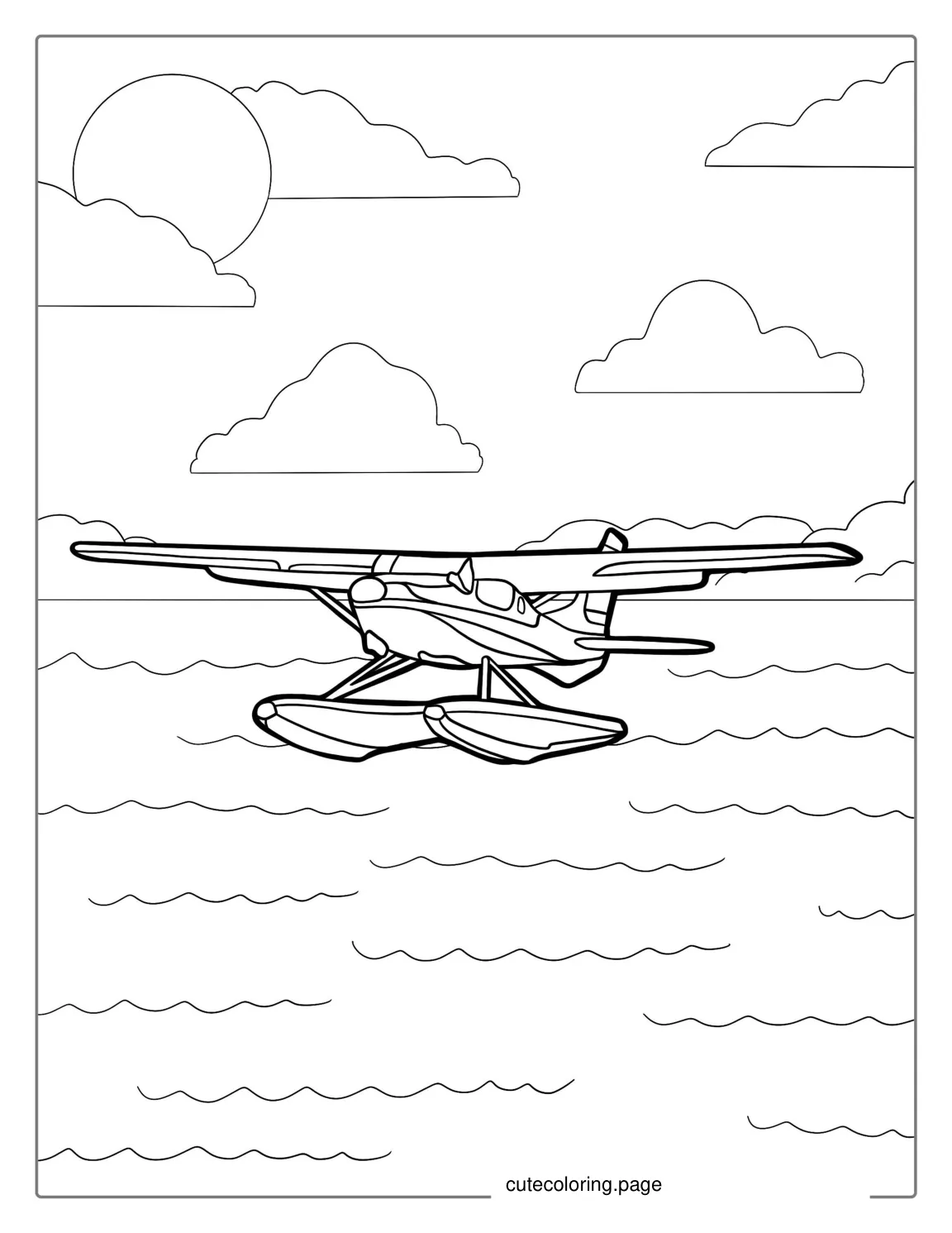 Sea Plane Ready For Take Off coloring page