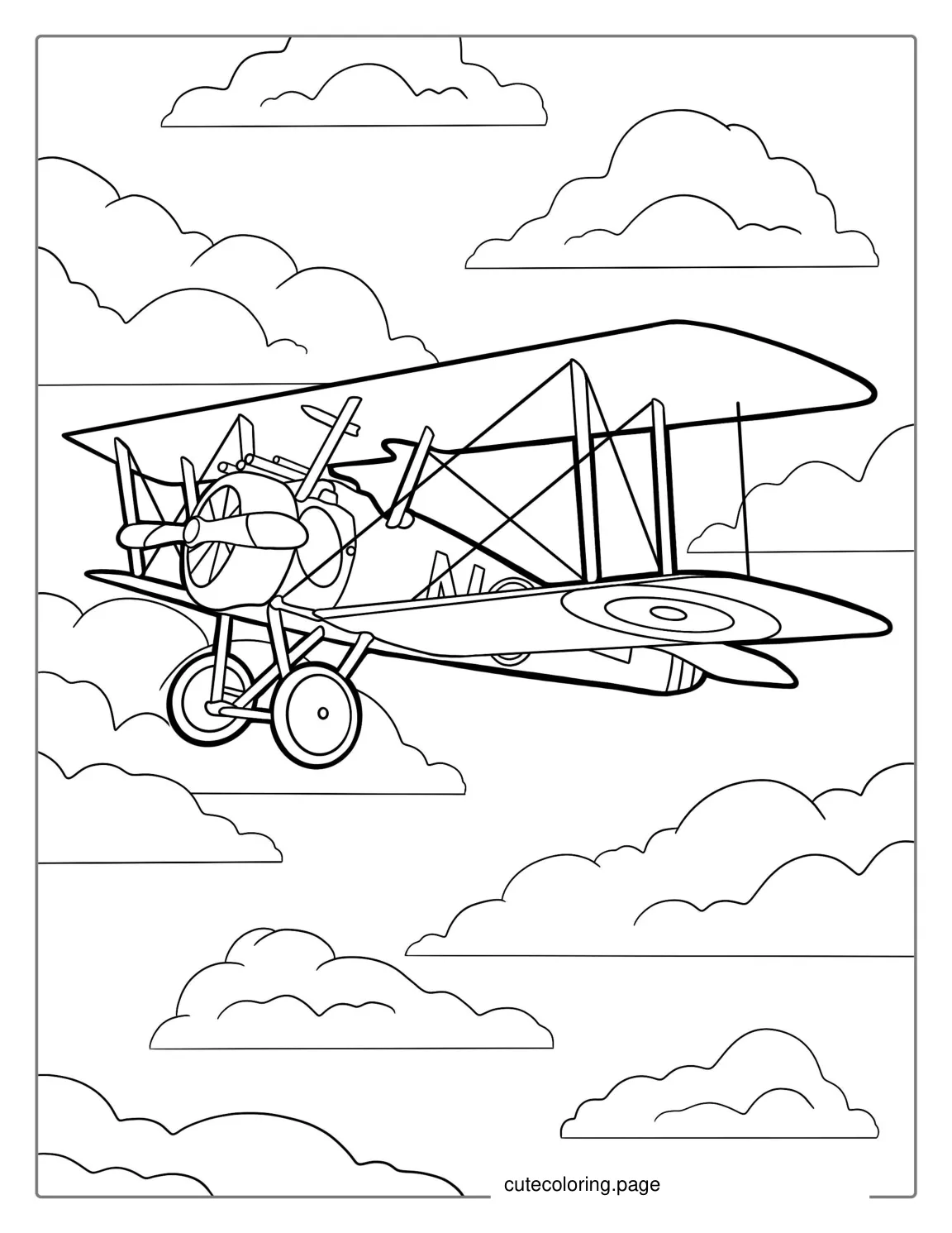 WWI Fighter Plane Coloring Page coloring page