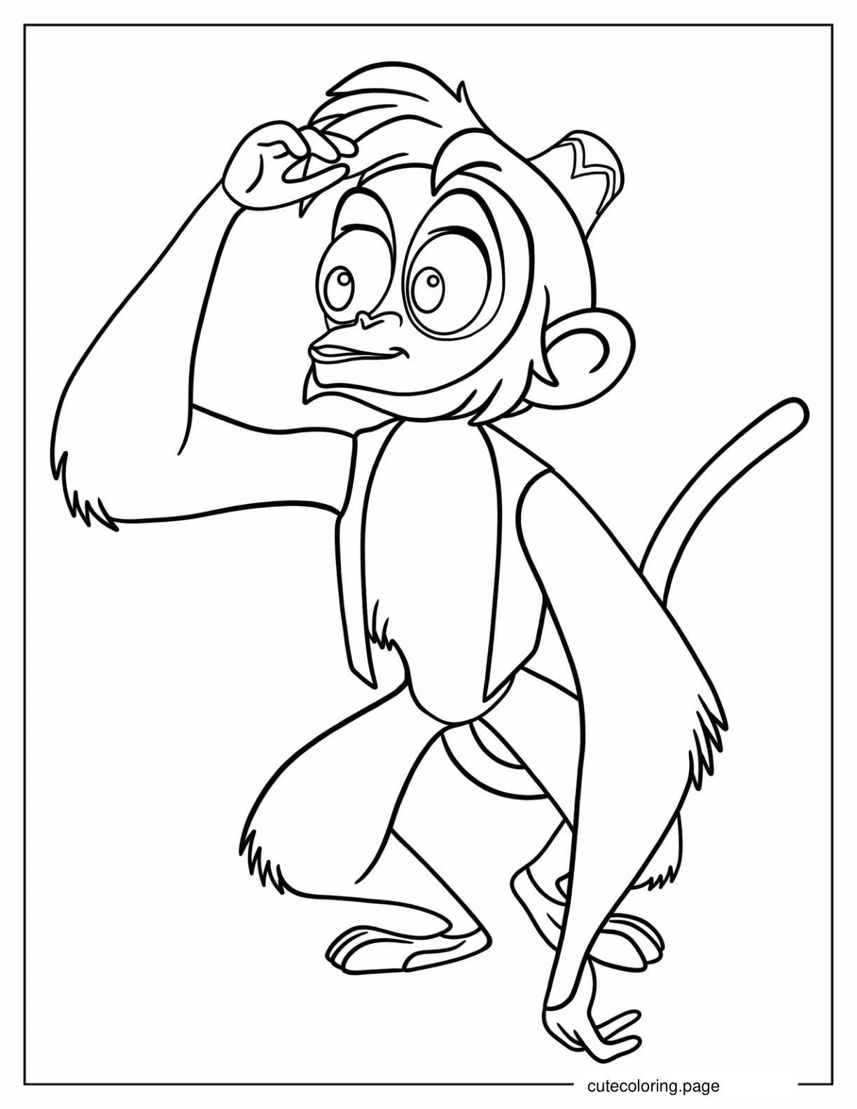 Abu The Monkey From Aladdin To Color coloring page