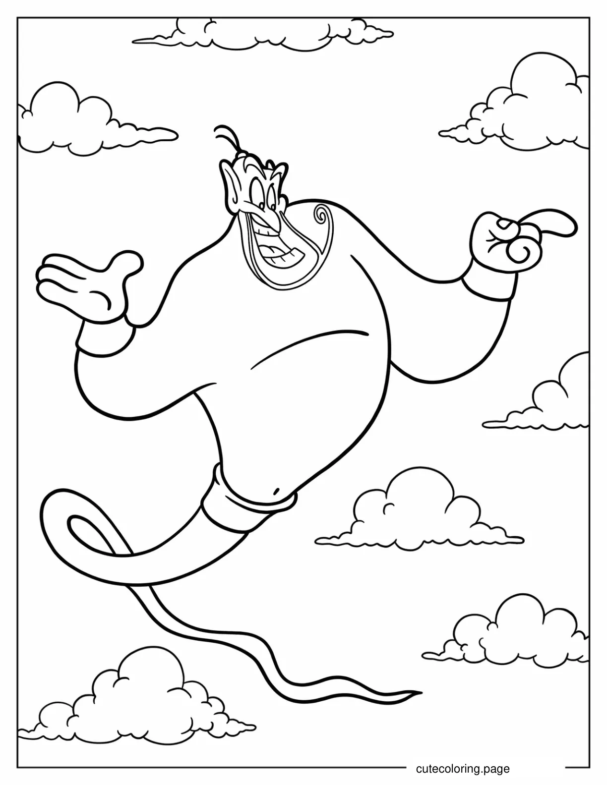 Aladdin Genie Coloring Sheet coloring page