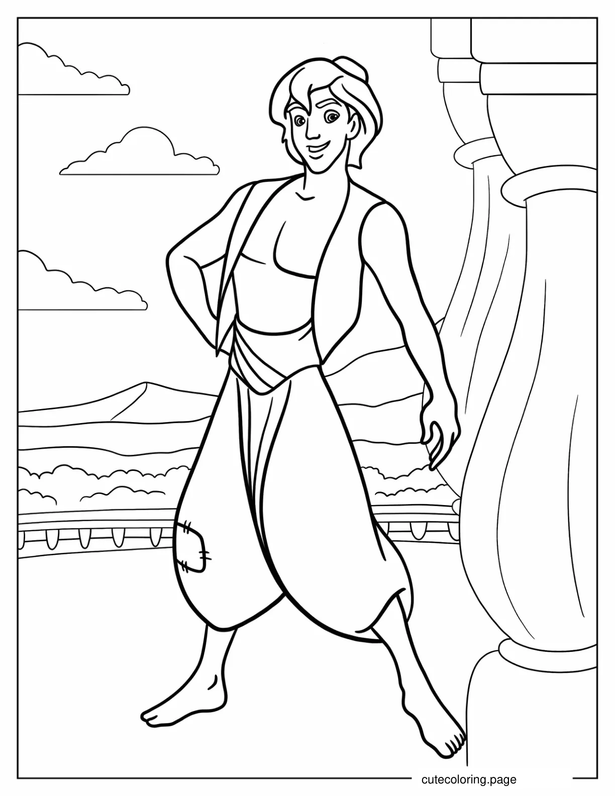 Aladdin Prince Ali Coloring Sheet For Kids coloring page