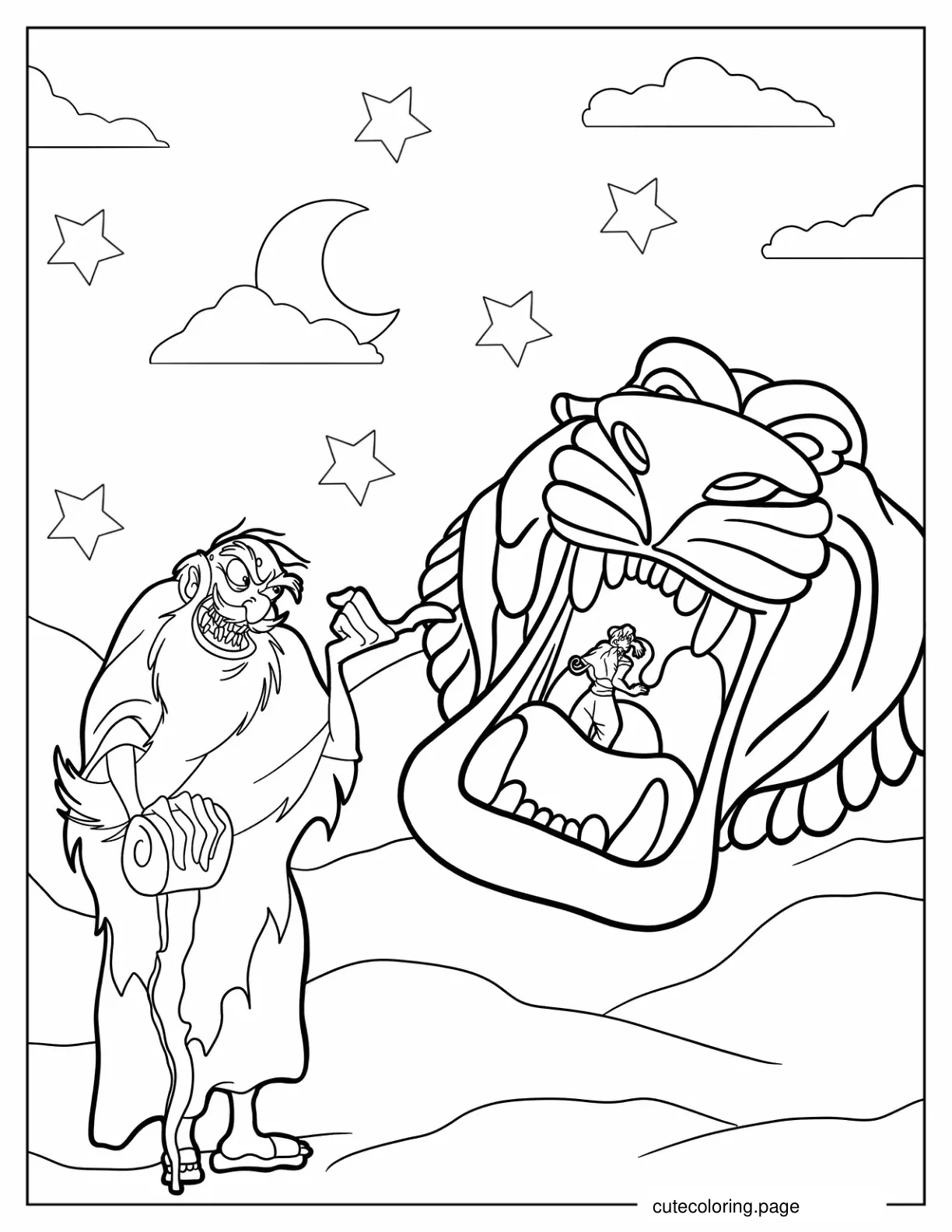 Cave Of Wonders From Aladdin To Color coloring page