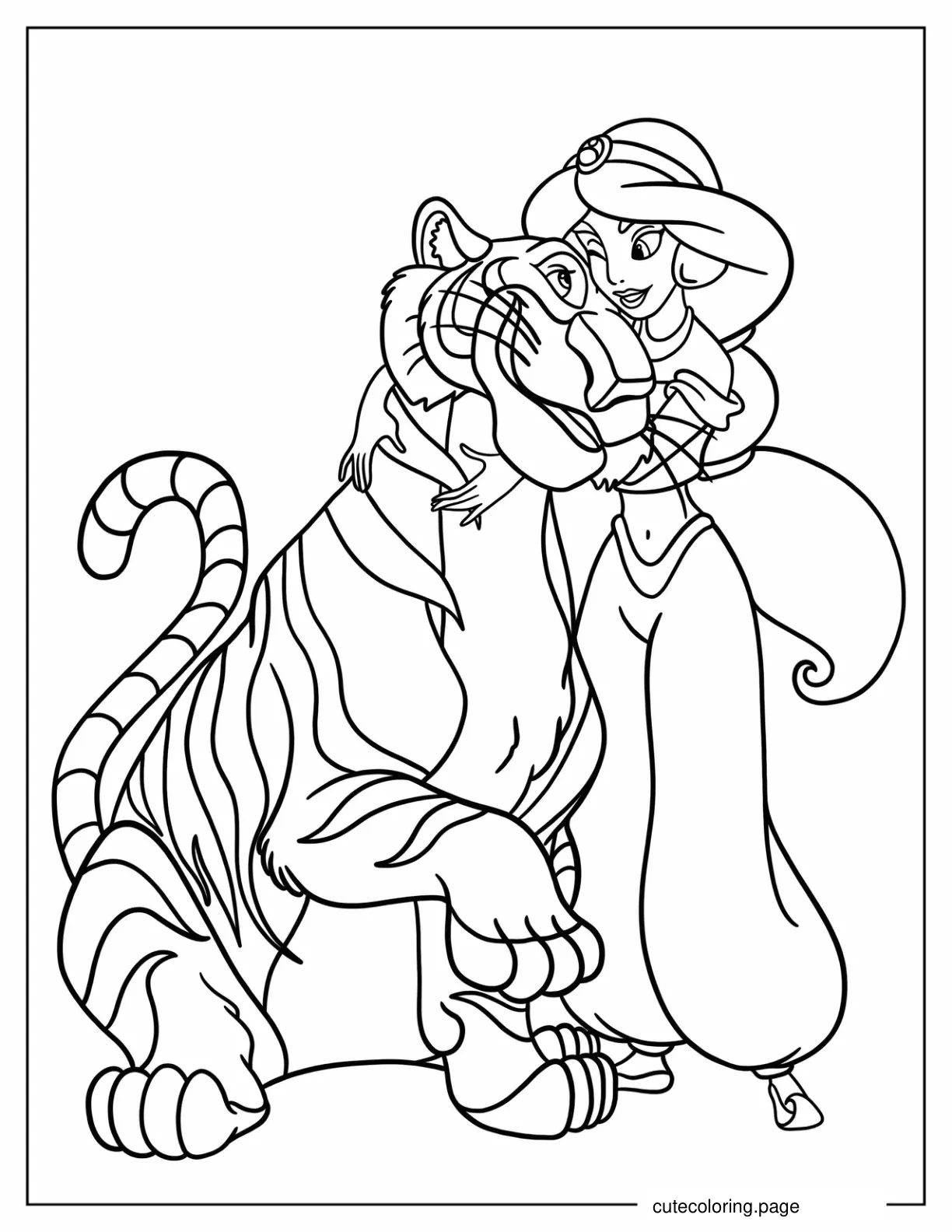 Easy Coloring Sheet Of Jasmine And Rajah coloring page