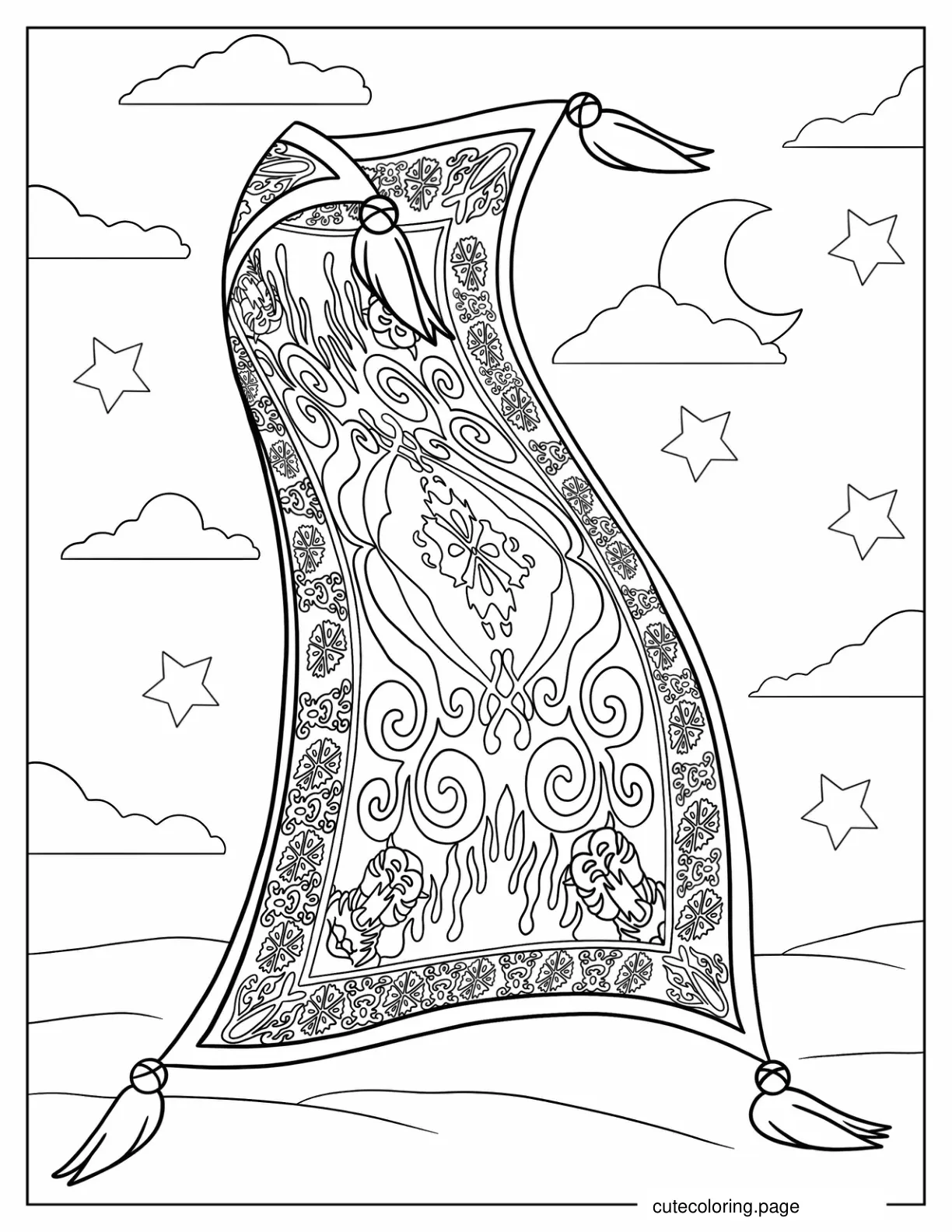 Magic Carpet From Aladdin To Color coloring page