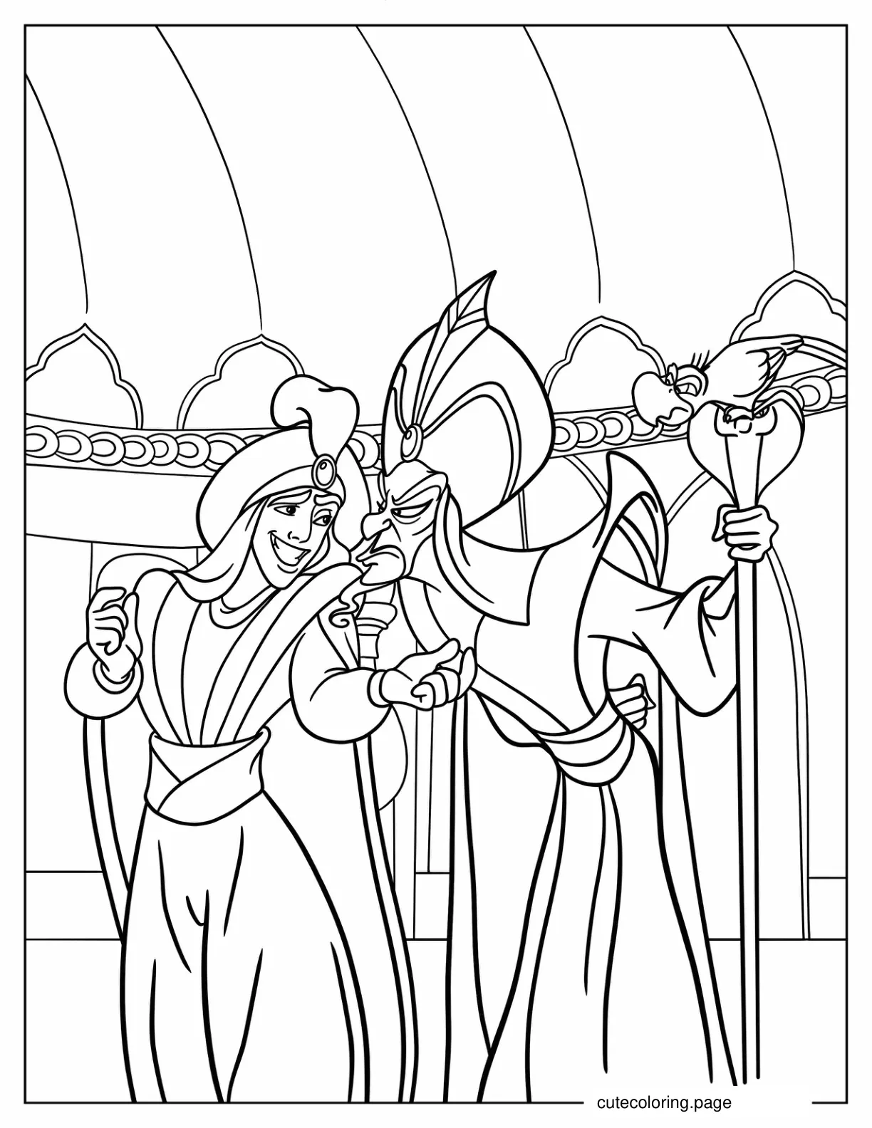 Prince Ali Taunting Jafar To Color coloring page