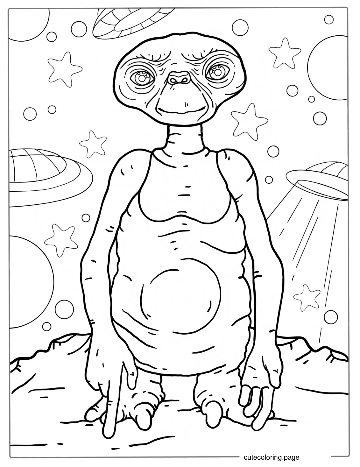 E.T. Alien Coloring Page coloring page