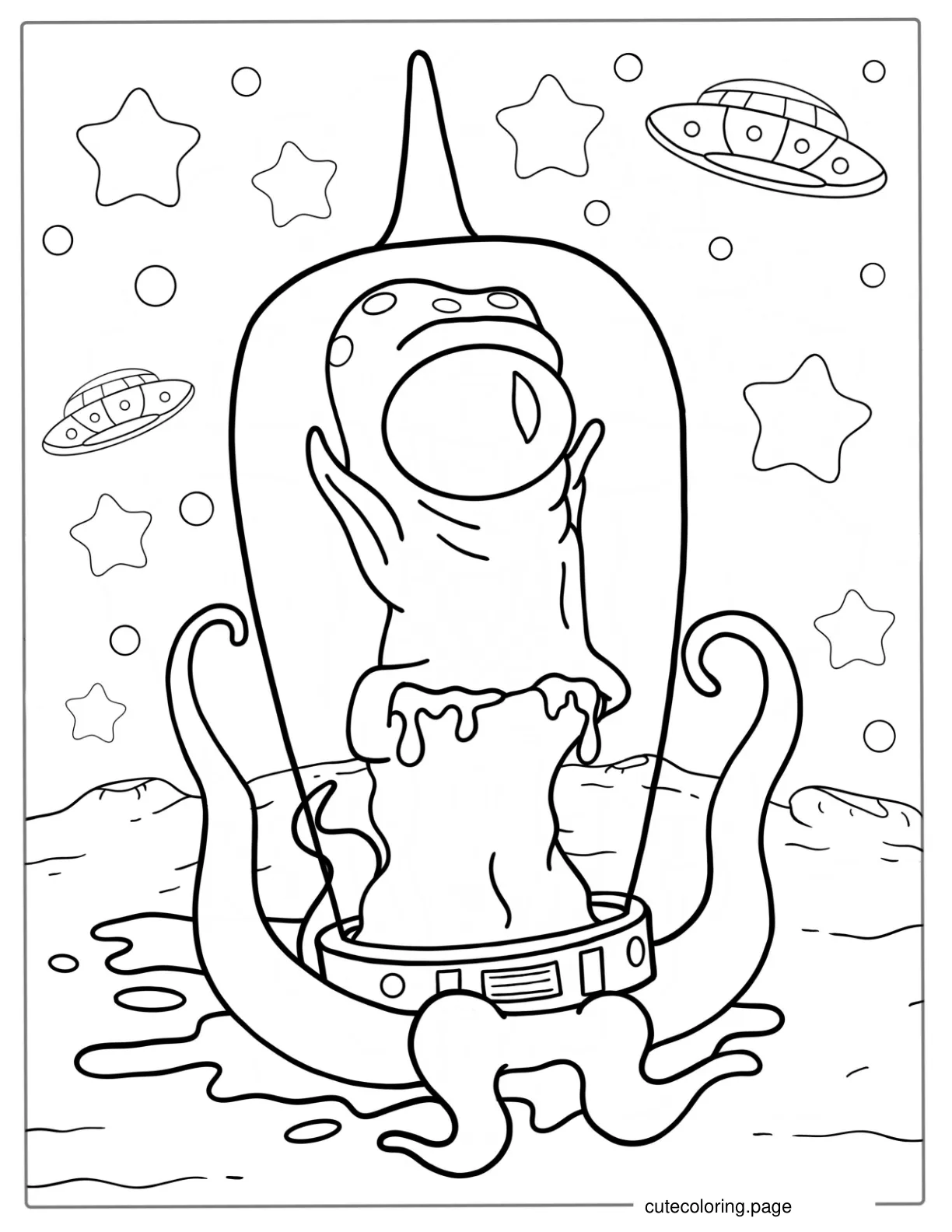 Kodos Alien From The Simpsons Coloring Sheet coloring page