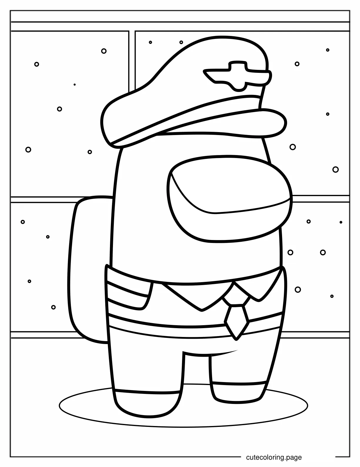 Among Us Captain Skin Coloring Page coloring page