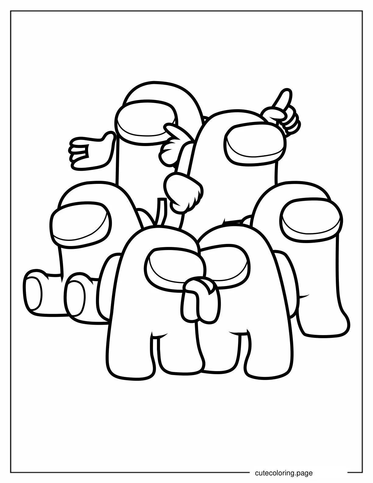 Among Us Outline for Preschoolers coloring page