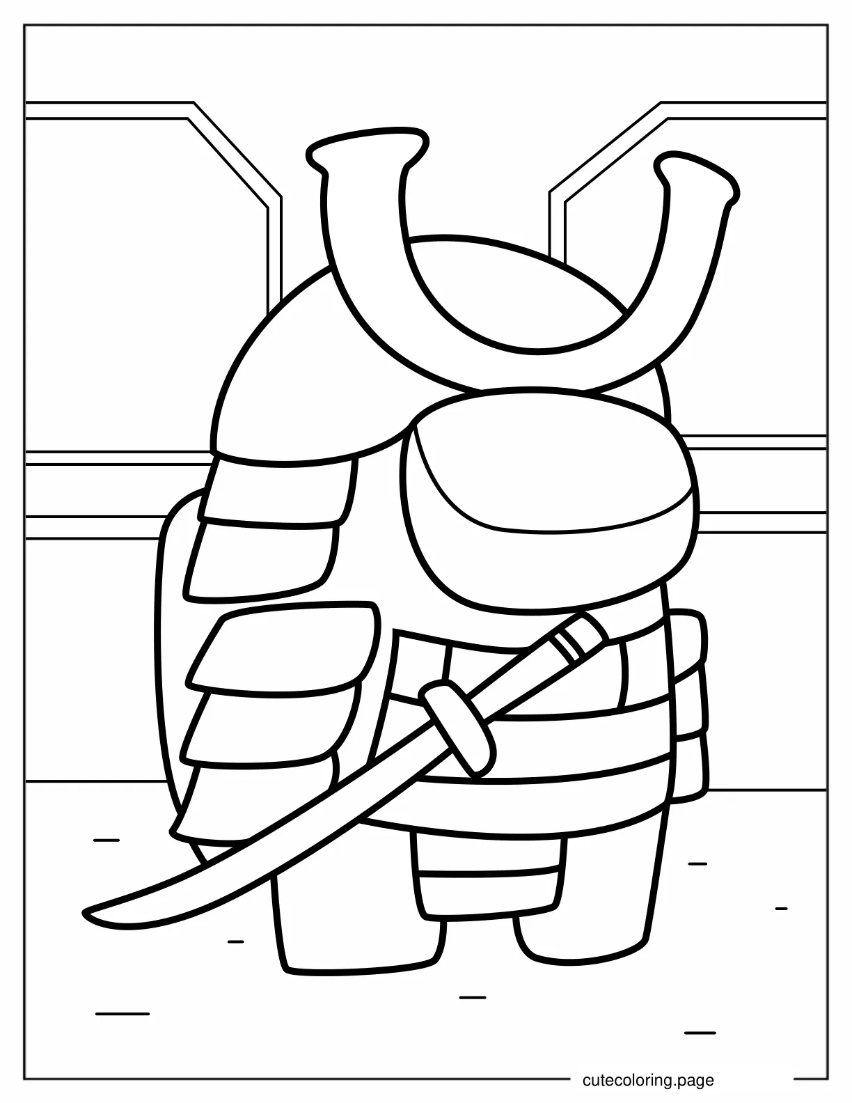 Among Us Samurai Skin coloring page