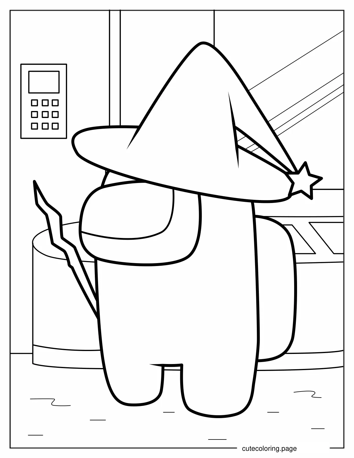 Among Us Wizard coloring page