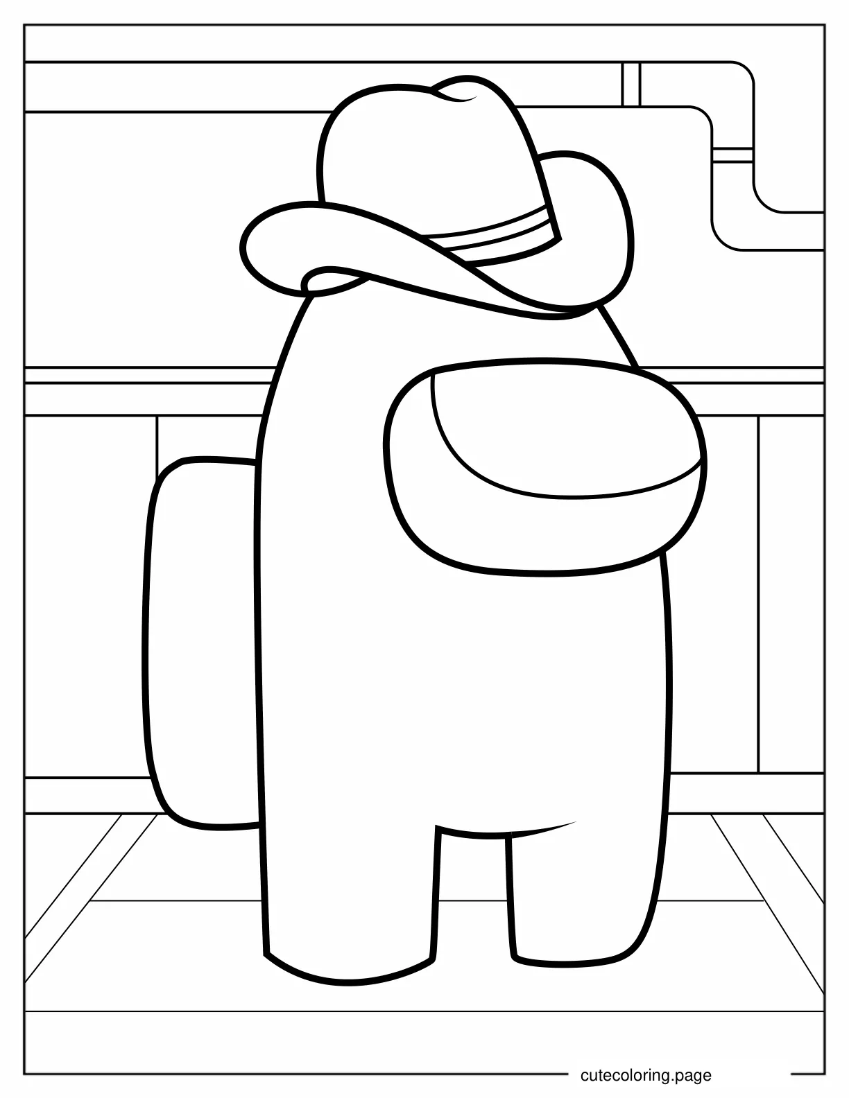 Crewmate Wearing Cowboy Hat coloring page