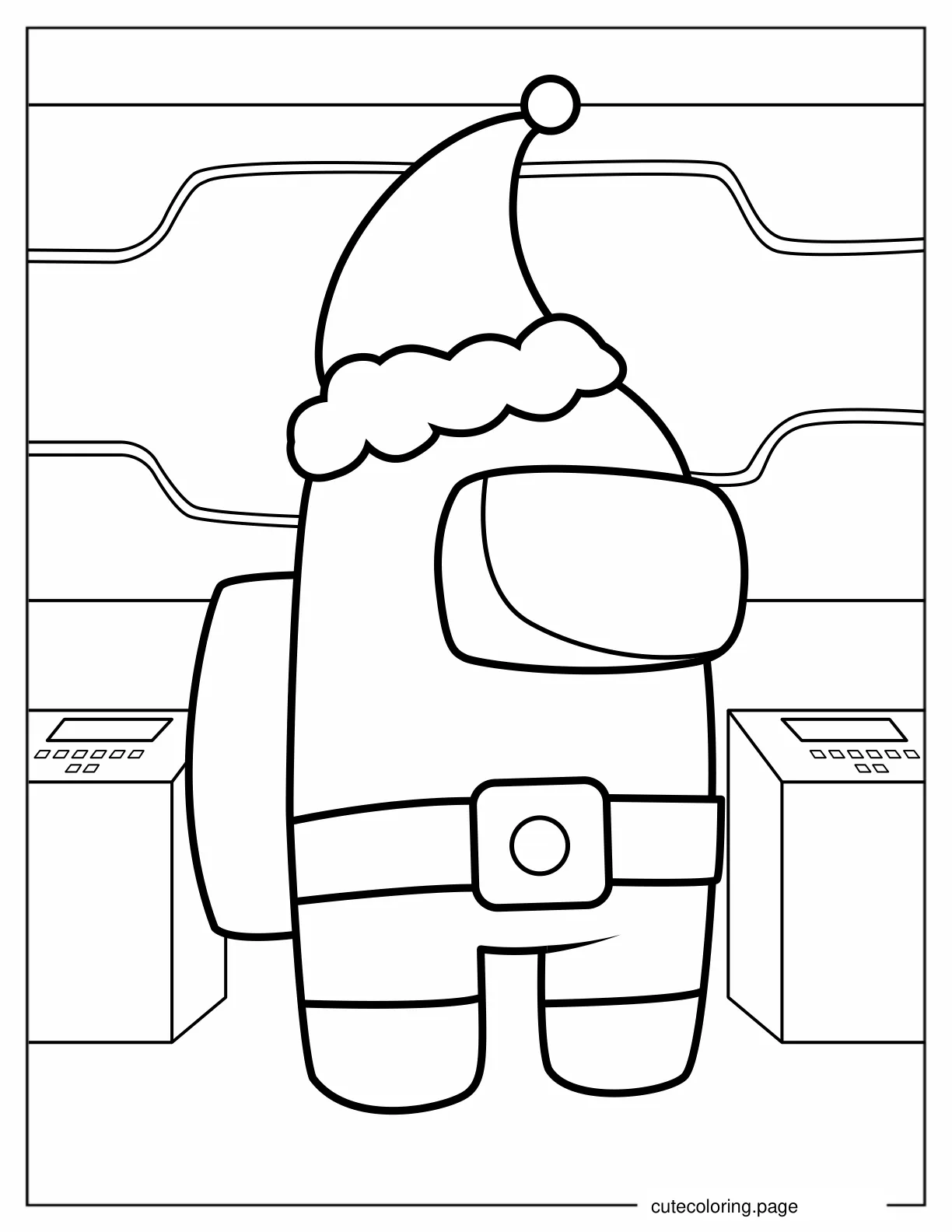 Crewmate Wearing Santa Hat coloring page