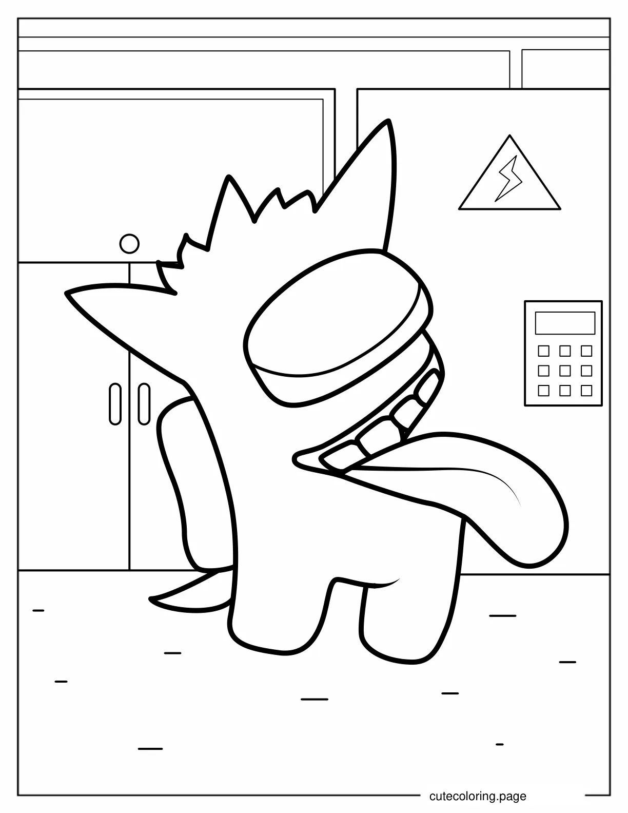 Gengar Pokemon Among Us coloring page