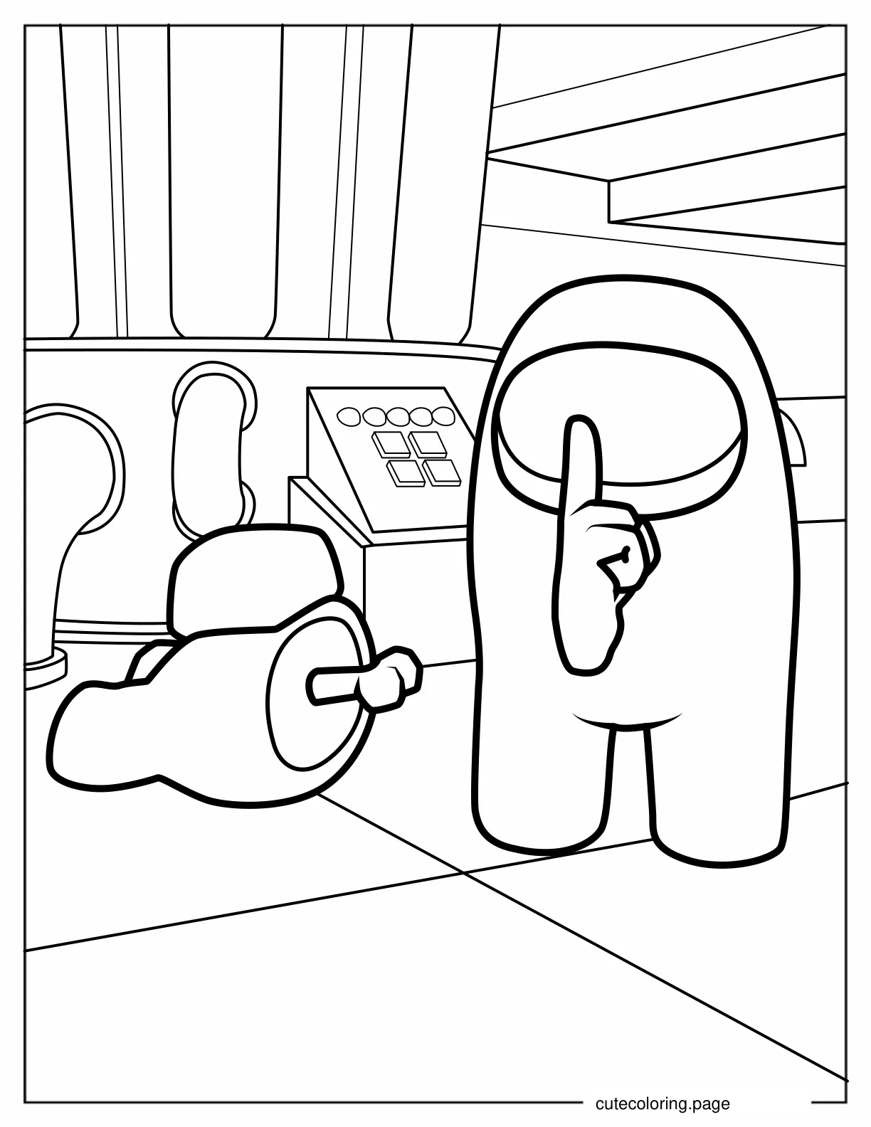 Imposter Shapeshift as Crewmate Among Us to Color coloring page