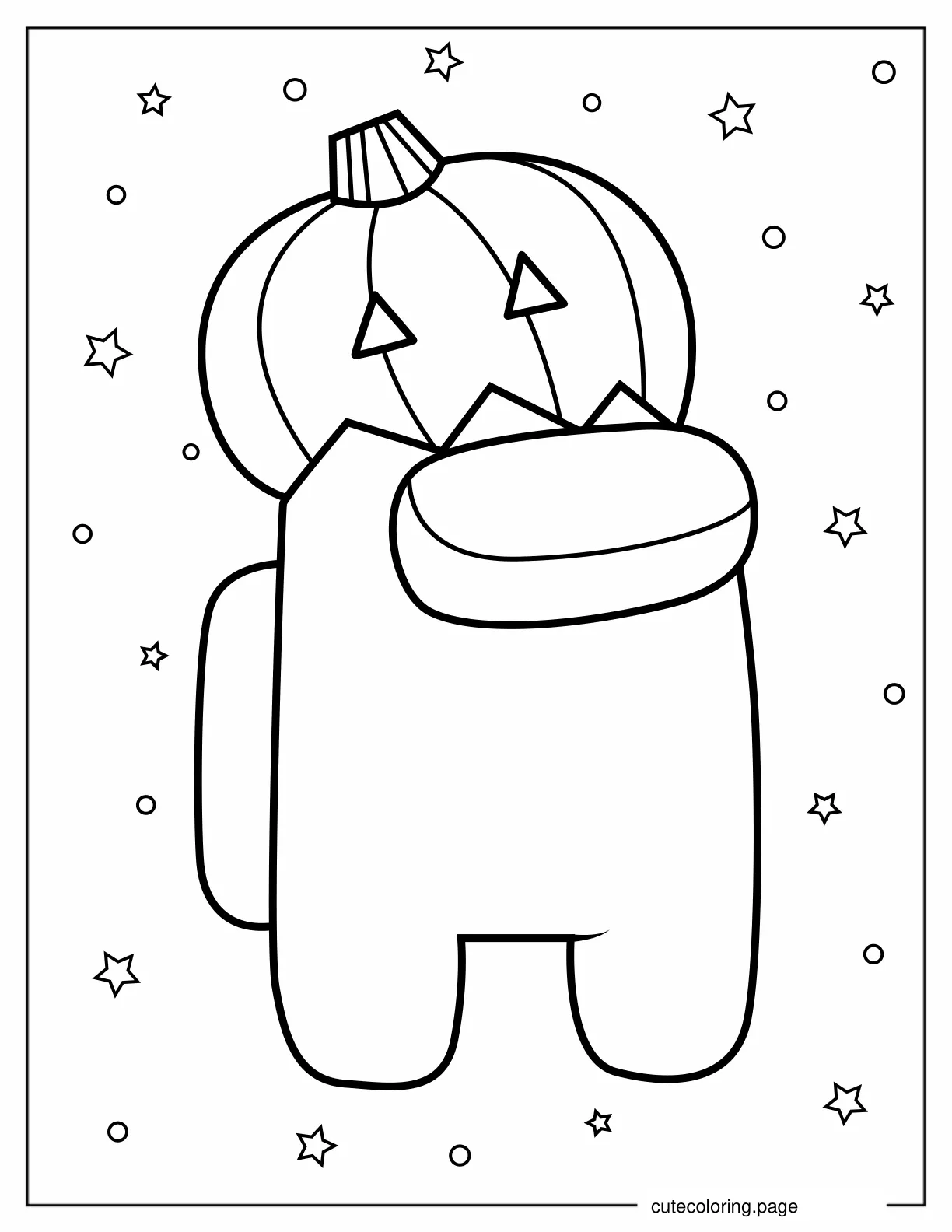 Kawaii Halloween Crewmate for Kids coloring page