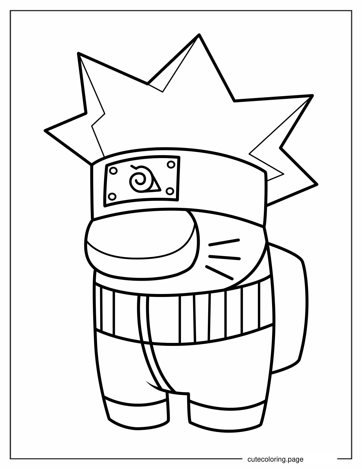 Naruto Among Us Coloring In For Kids coloring page