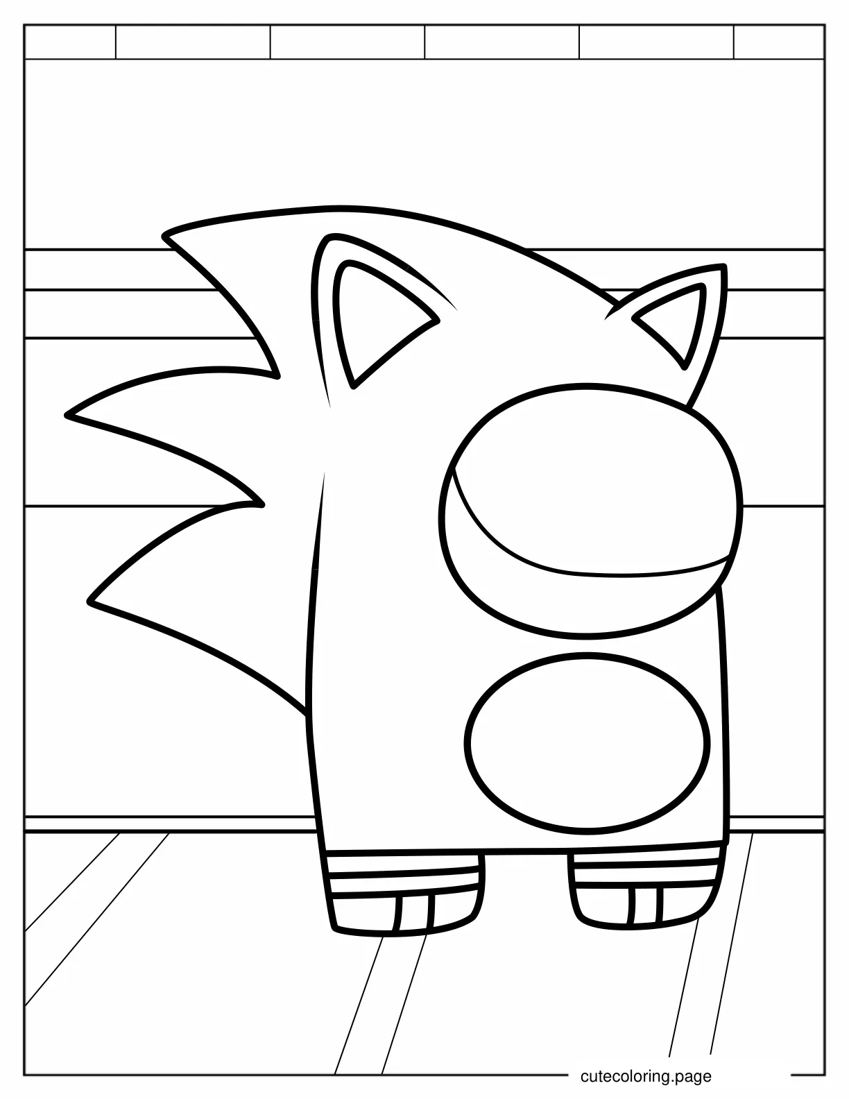 Sonic Among Us Skin coloring page