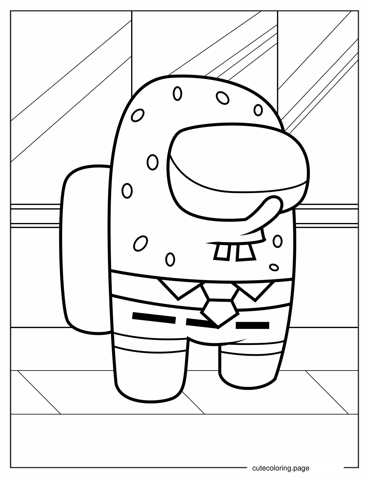 SpongeBob Among Us to Color coloring page