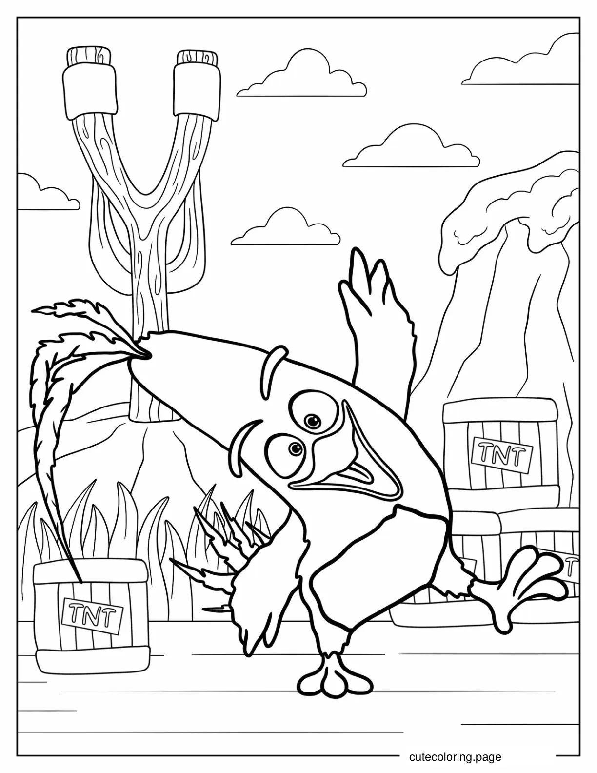 Angry Bird Chuck Dancing coloring page