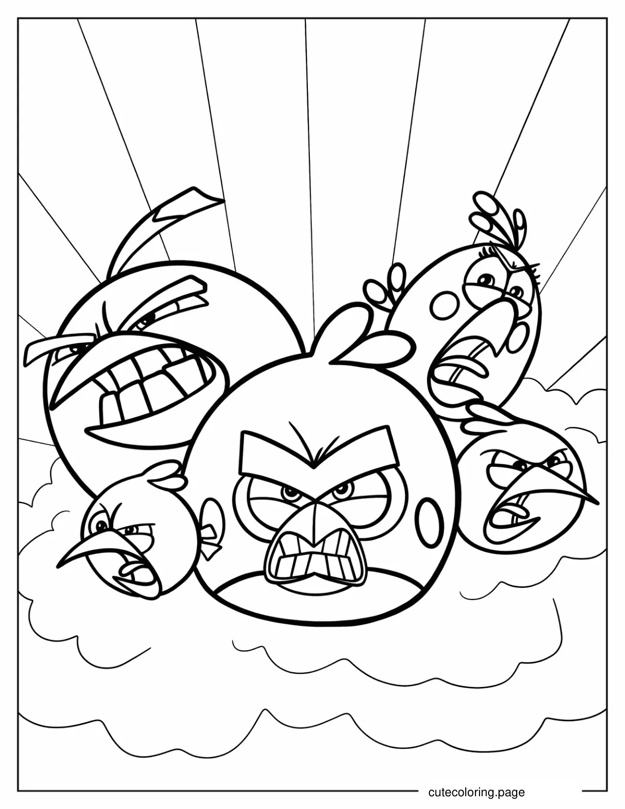 Angry Birds Gang Coloring Page coloring page