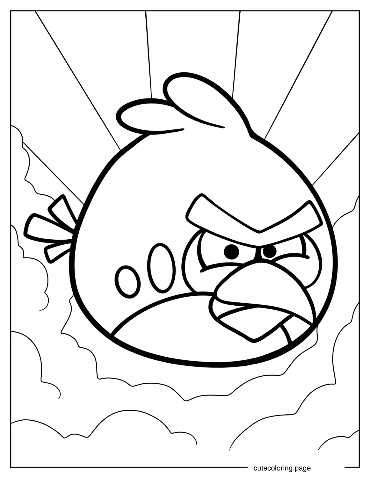 Angry Birds Red In The Clouds Coloring Sheet coloring page