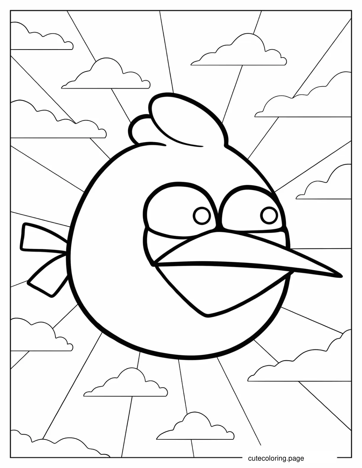 Blue Angry Bird In The Sky Coloring In coloring page