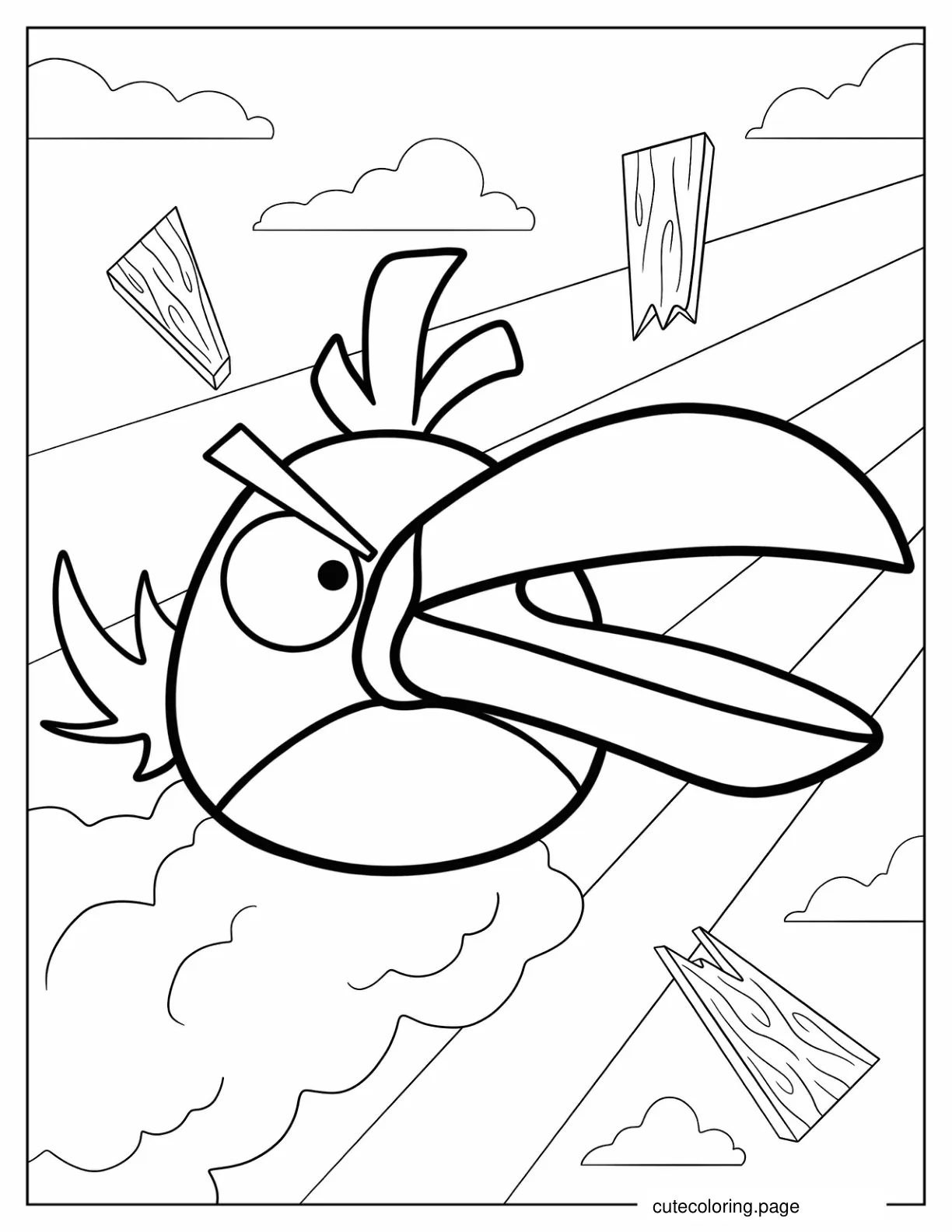 Cartoon Hal Attacking Pigs Coloring Sheet coloring page