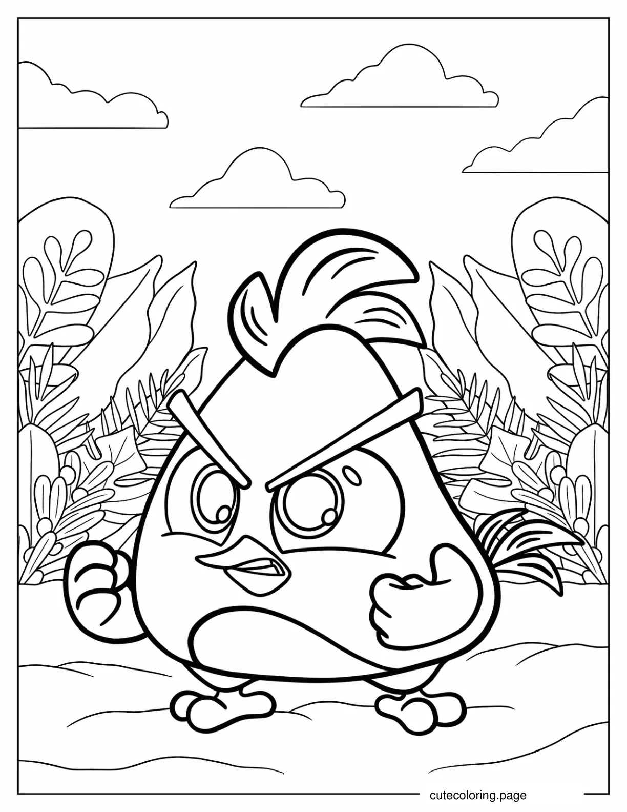 Chibi Chuck Angry Birds Coloring In coloring page