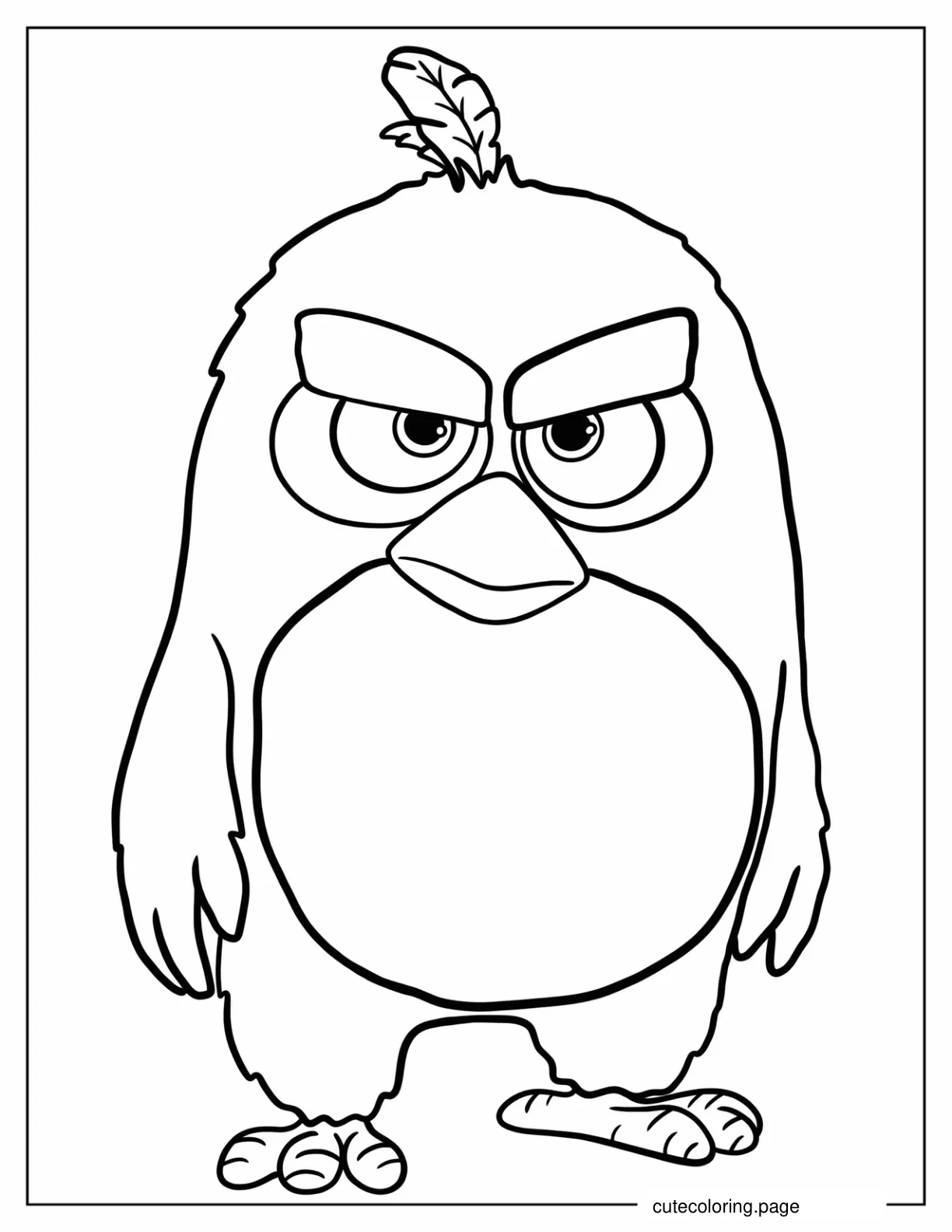 Coloring Page Of Red Angry Bird For Preschoolers  coloring page