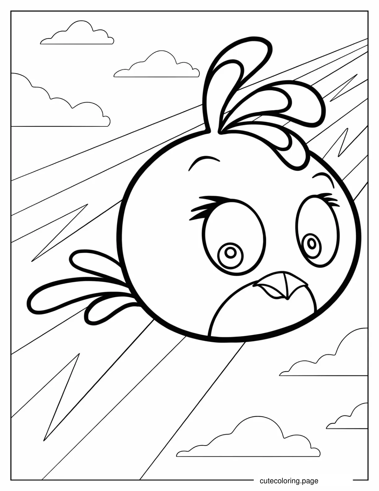 Cute Stella Angry Bird Coloring Page coloring page