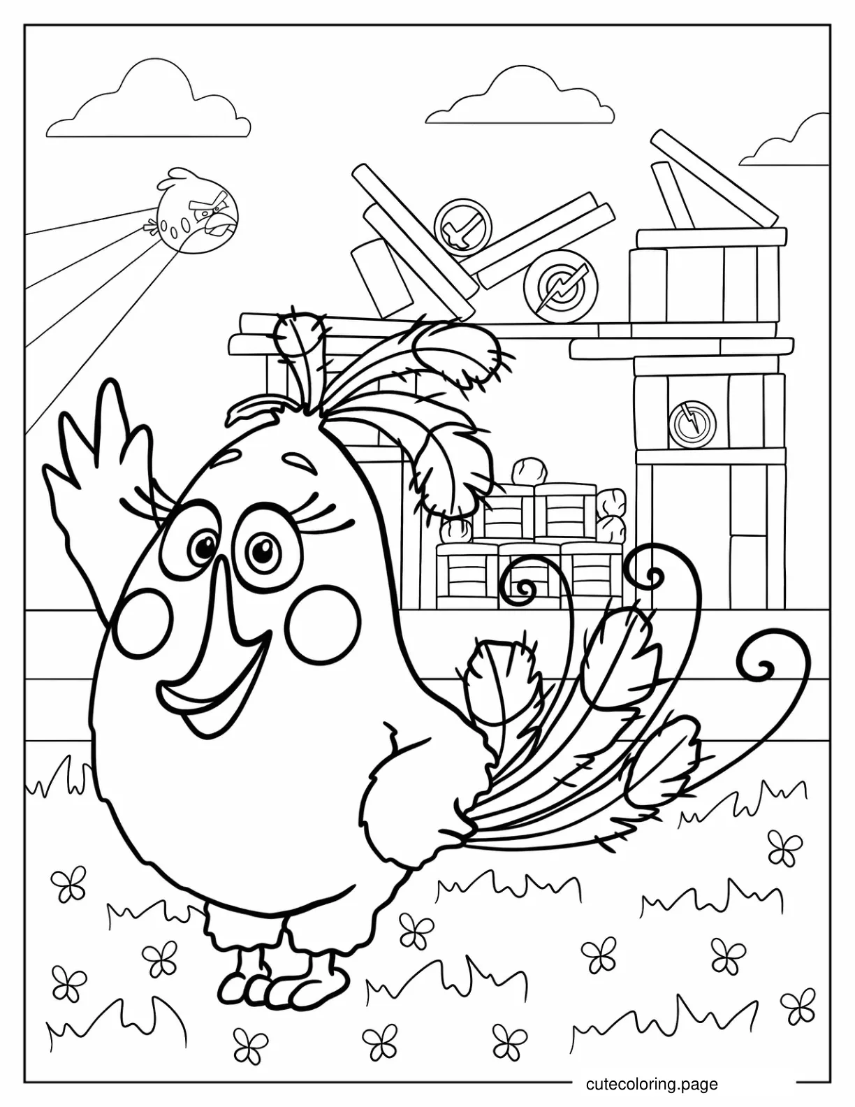 Detailed Matilda Angry Birds Coloring In coloring page