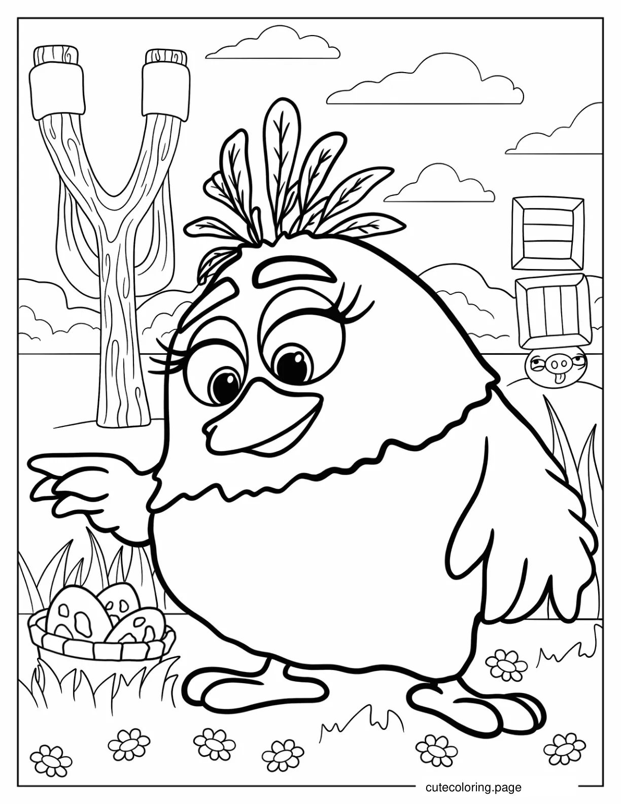 Olive Blue Angry Bird coloring page