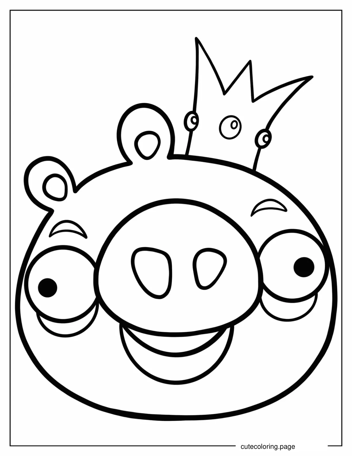 Simple Outline Of King Pig Coloring In For Preschoolers coloring page