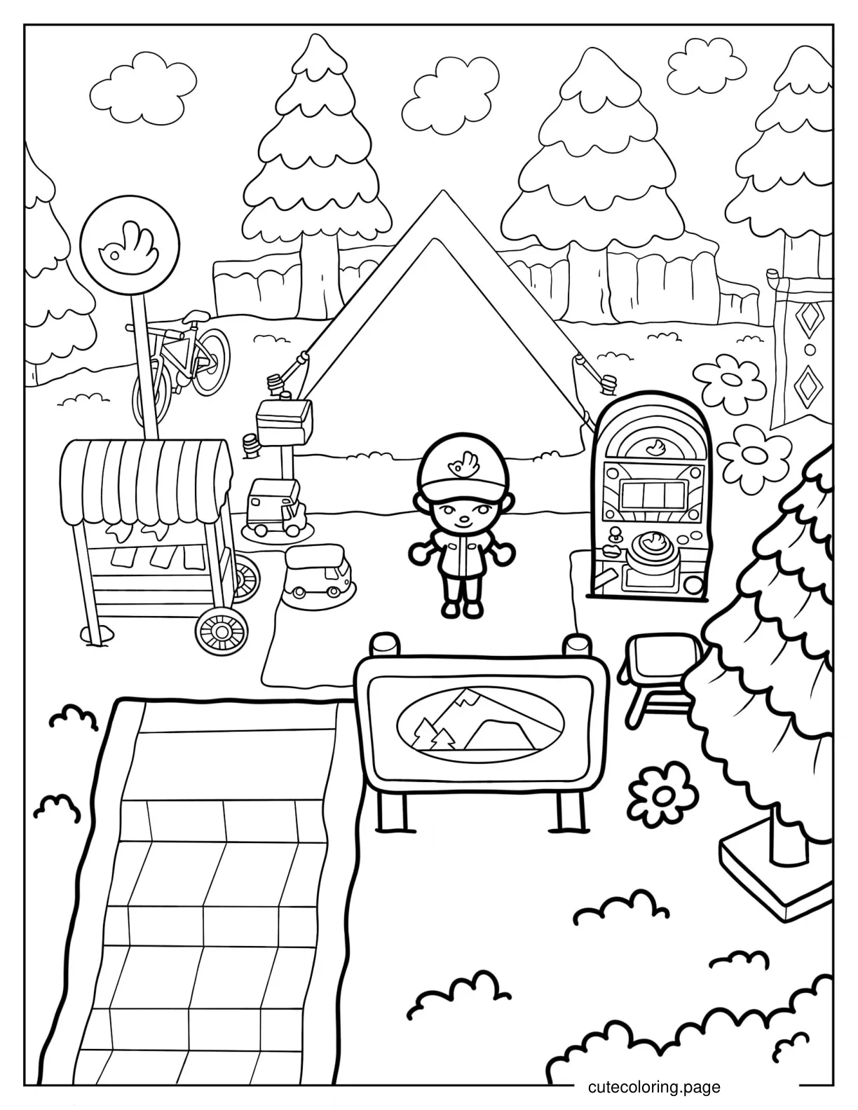 Animal Crossing Villager In Pocket Camp coloring page