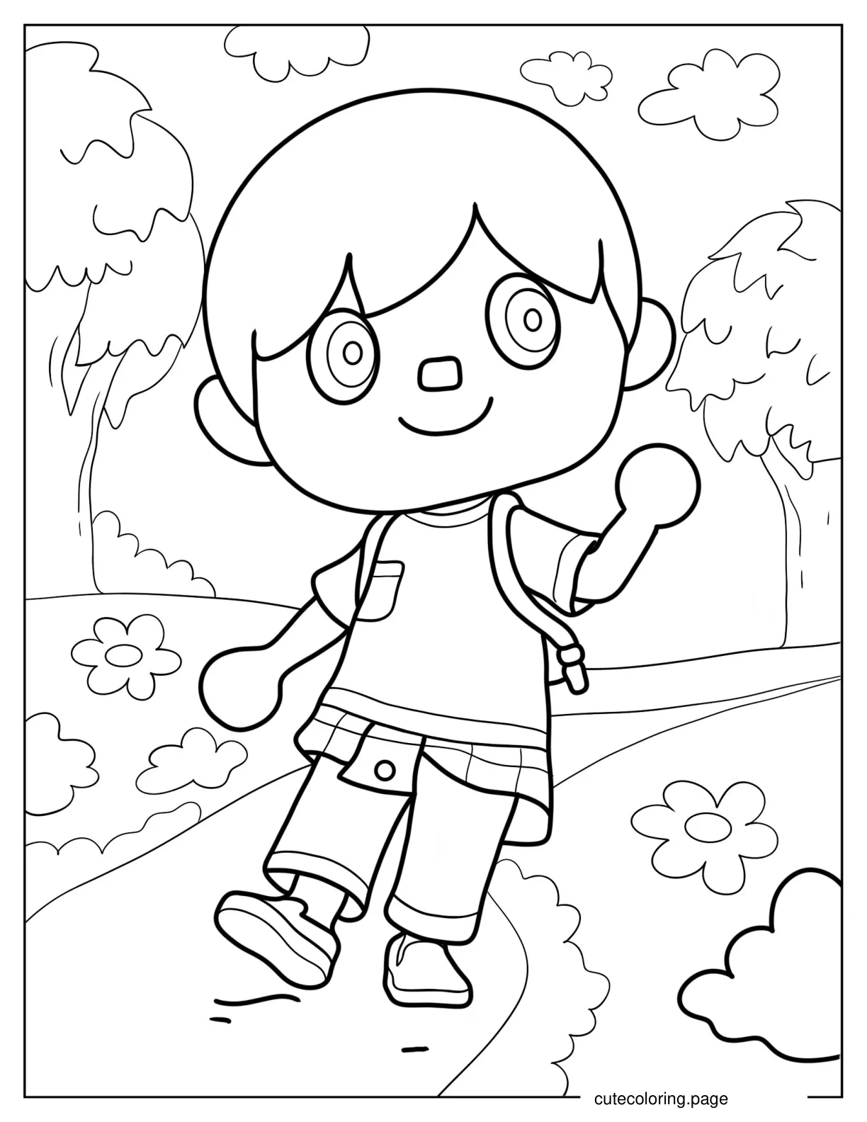 Boy Villager In Animal Crossing Coloring Sheet coloring page