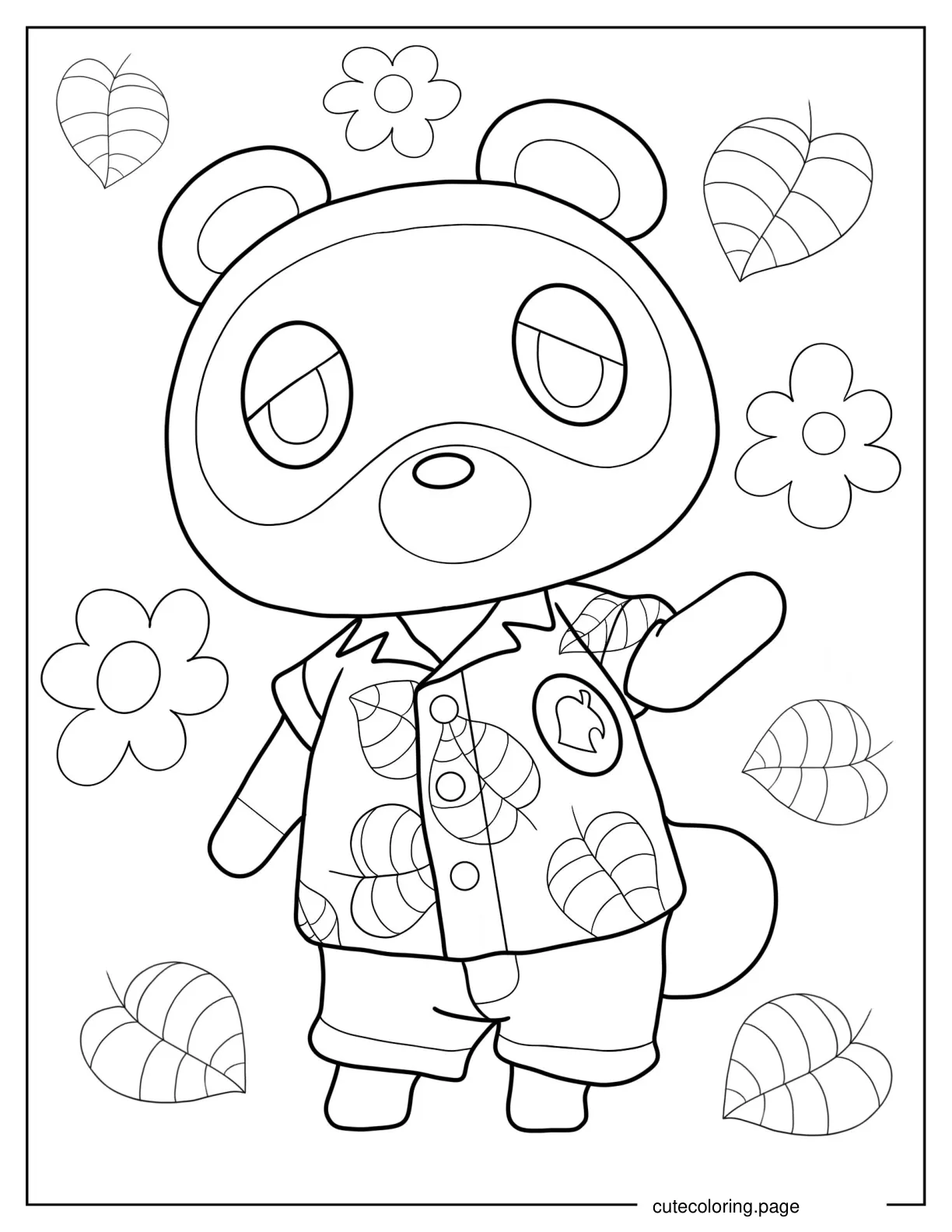 Kawaii Tom Nook Coloring Page For Kids coloring page