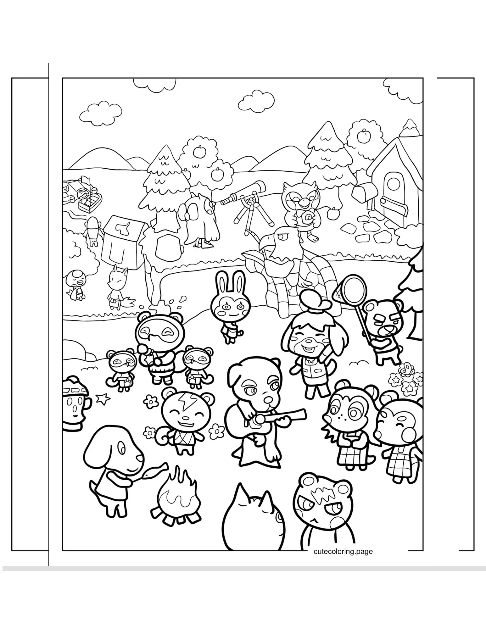 animal crossing coloring pages coloring page