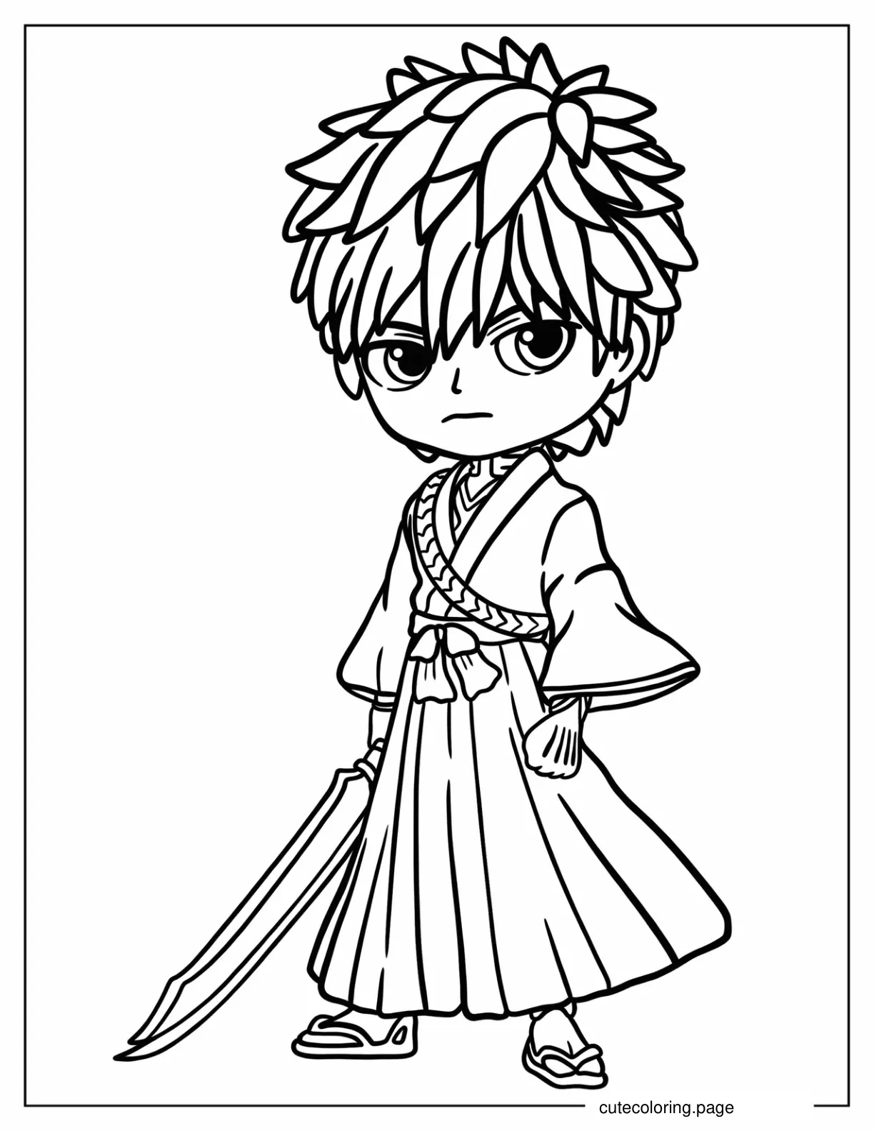 Chibi Ichigo From Bleach Coloring In For Preschoolers coloring page