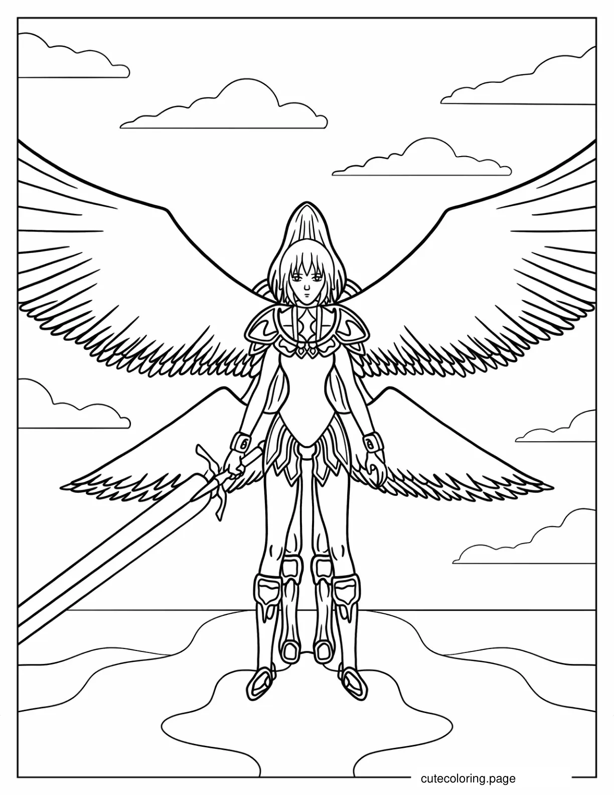 Claymore Clare Raki Anime Coloring Page coloring page