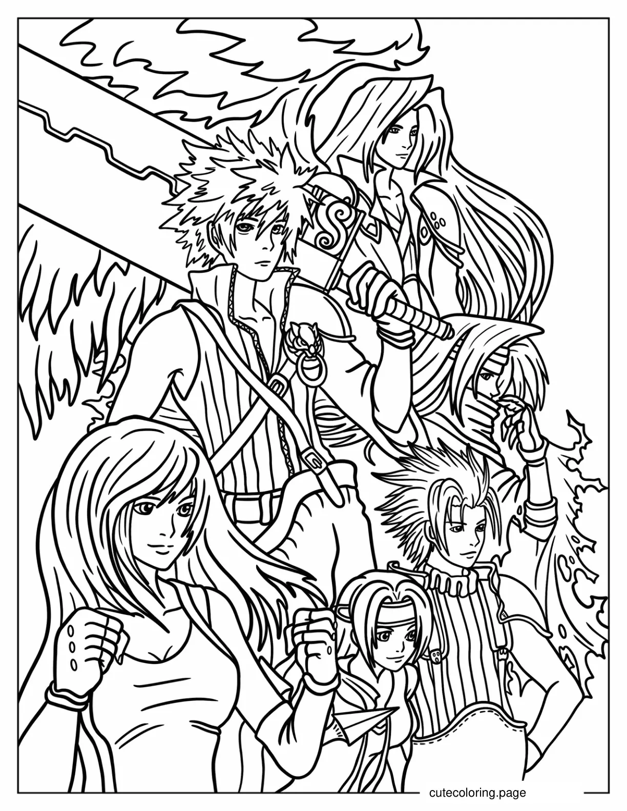 Coloring Page Of Final Fantasy VII coloring page