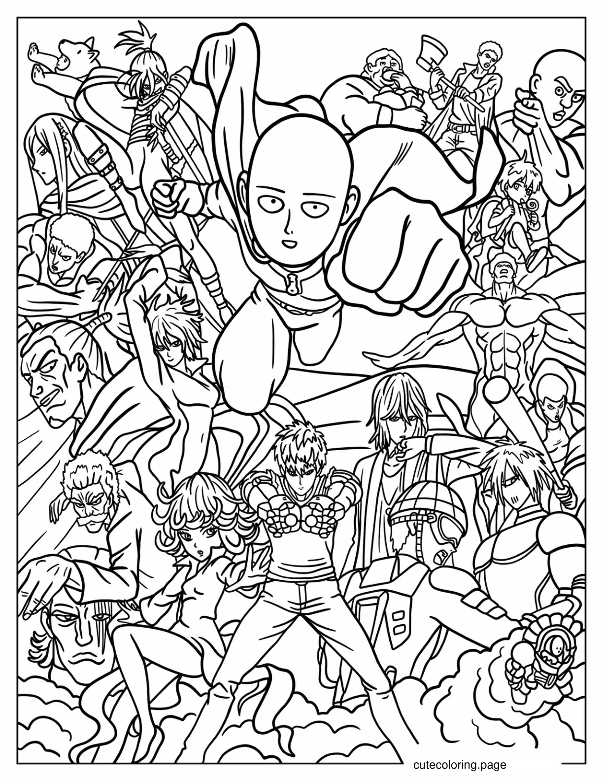 Coloring Page Of One Punch Man Anime coloring page